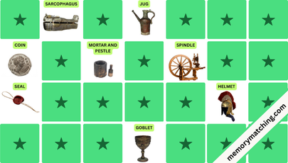Ancient Artifacts Memory Game - match the cards