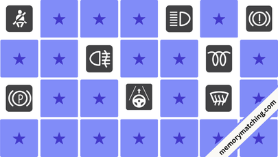 Car Dashboard Symbols Memory Game - match the cards