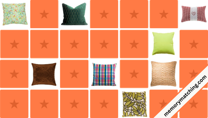 Decorative Pillows Memory Game - match the cards