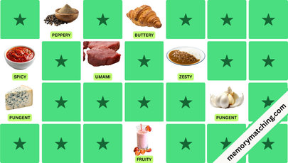 Food Flavors Memory Game - match the cards