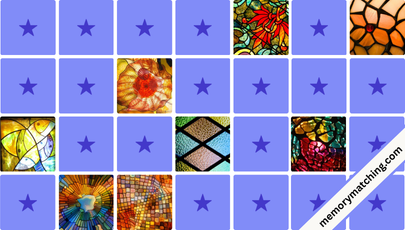 Glass Art Memory Game - match the cards
