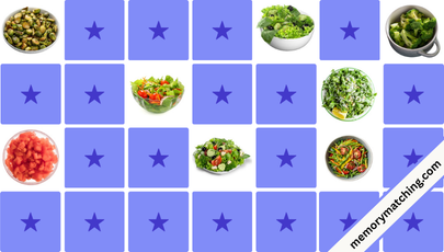 Healthy Salads Memory Game - match the cards