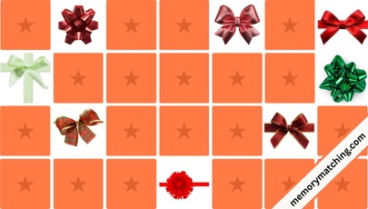 Holiday Bows Memory Game - match the cards