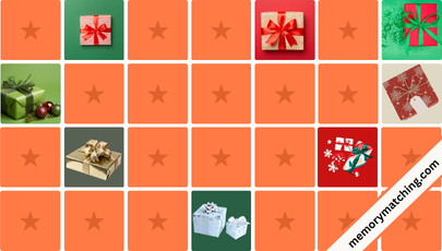 Holiday Gifts Memory Game - match the cards