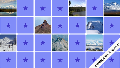 Mountains Memory Game - match the cards