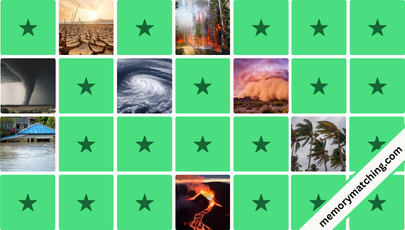 Natural Disasters Memory Game - match the cards