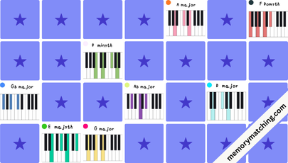Piano Chords Memory Game - match the cards