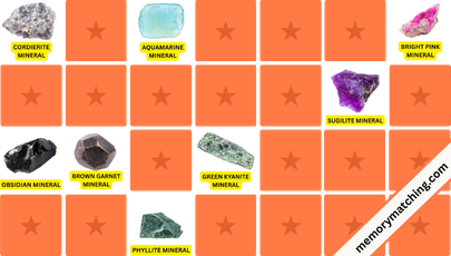 Precious Minerals Memory Game - match the cards