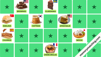 World Desserts Memory Game - match the cards