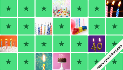 Birthday Candles Memory Game - match the cards