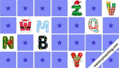 Christmas Alphabet Memory Game - match the cards