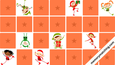 Christmas Elves Memory Game - match the cards