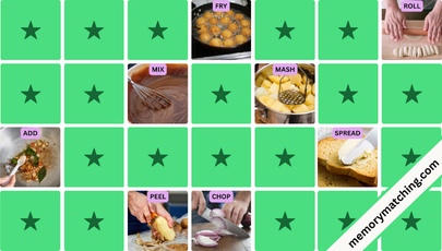 Cooking Verbs Memory Game - match the cards