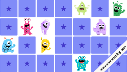 Cute Monsters Memory Game - match the cards