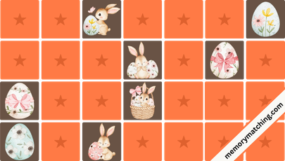 Easter Bunny Memory Game - match the cards