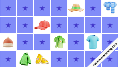 Everyday Clothes Memory Game - match the clothing pairs