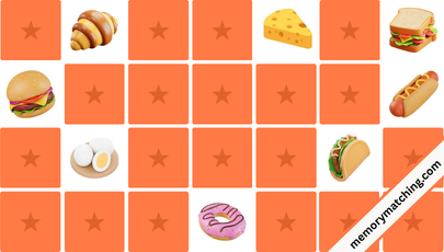 Food Memory Game - match the pairs