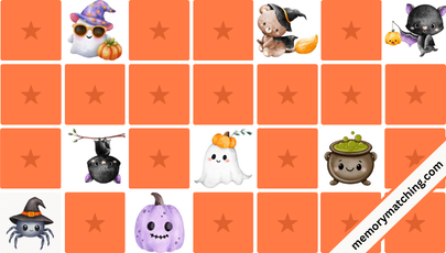 Halloween Friends Memory Game - match the cards