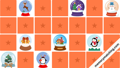 Snow Globes Memory Game - match the cards