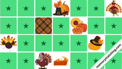 Thanksgiving Memory Game - match the cards