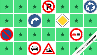 Traffic Signs Memory Game - match the cards