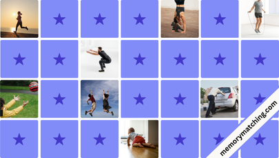 Action Verbs Memory Game - match the cards