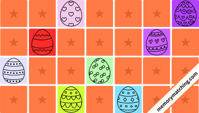 Colorful Easter Eggs Memory Game - match the cards