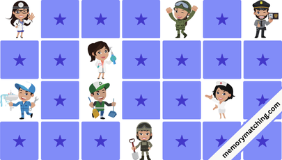 Community Helpers Memory Game - match the cards
