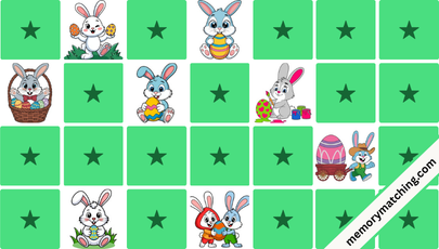 Easter Bunny Memory Game - match the pairs