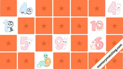 Numbers Memory Game - match the cards