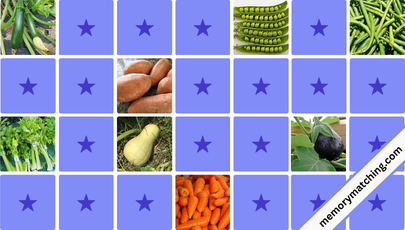 Vegetables Memory Game - match the cards