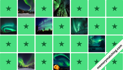 Aurora Borealis Memory Game - match the cards