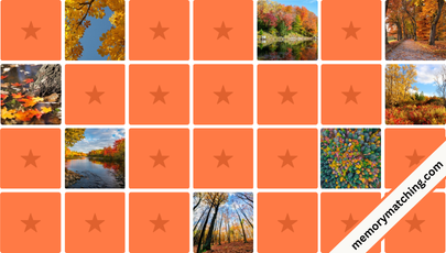 Autumn Scene Memory Game - match the cards