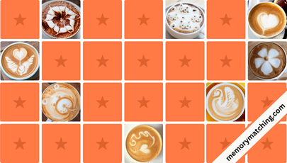 Coffee Art Memory Game - match the cards
