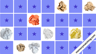 Crumpled Paper Memory Game - match the cards