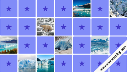 Glaciers Memory Game - match the cards