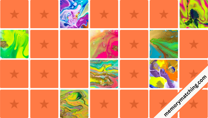 Hard Abstract Colors Memory Game - match the cards