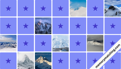 Majestic Mountains Memory Game - match the cards