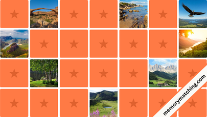 Scenic Landscapes Memory Game - match the cards