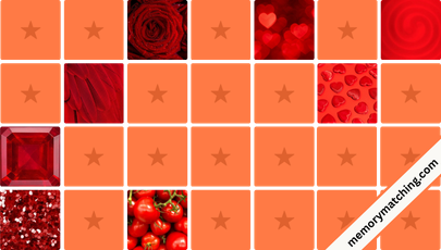 Shades of Red Memory Game - match the cards