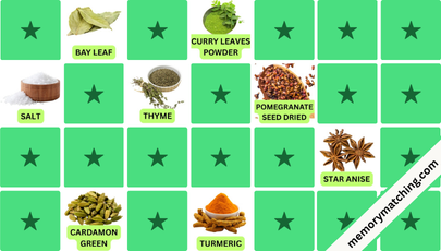 Spices Memory Game - match the cards
