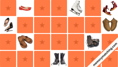 Types of Shoes Memory Game - match the cards