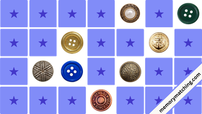 Vintage Buttons Memory Game - match the cards