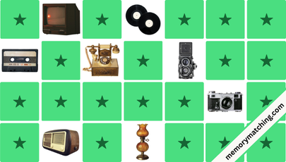 Vintage Gadgets Memory Game - match the cards