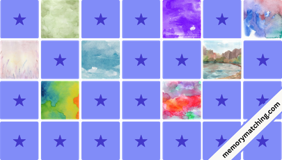 Watercolor Harmony Memory Game - match the cards
