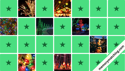 Christmas Lights Memory Game - match the cards