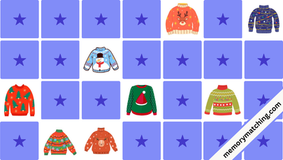 Christmas Sweaters Memory Game - match the cards