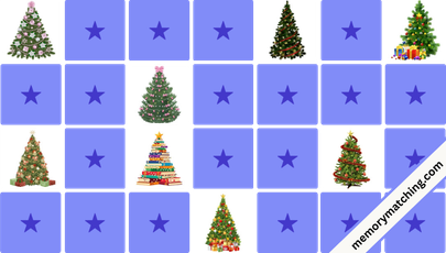 Christmas Trees Memory Game - match the cards