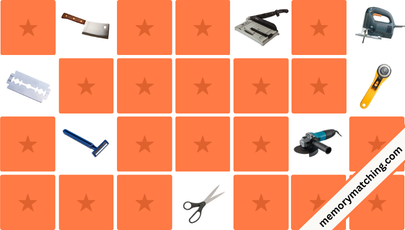 Cutting Tools Memory Game - match the cards