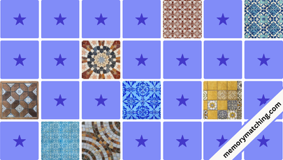 Decorative Tiles Memory Game - match the cards